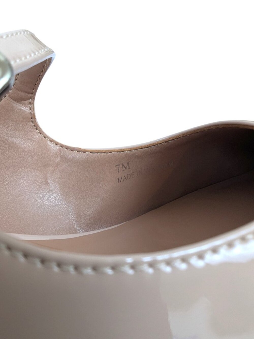 LINEA Paolo Nude Maryjanes Block Heel Shoes Patent Leather Monroe Beige Size 7 - Picture 10 of 13